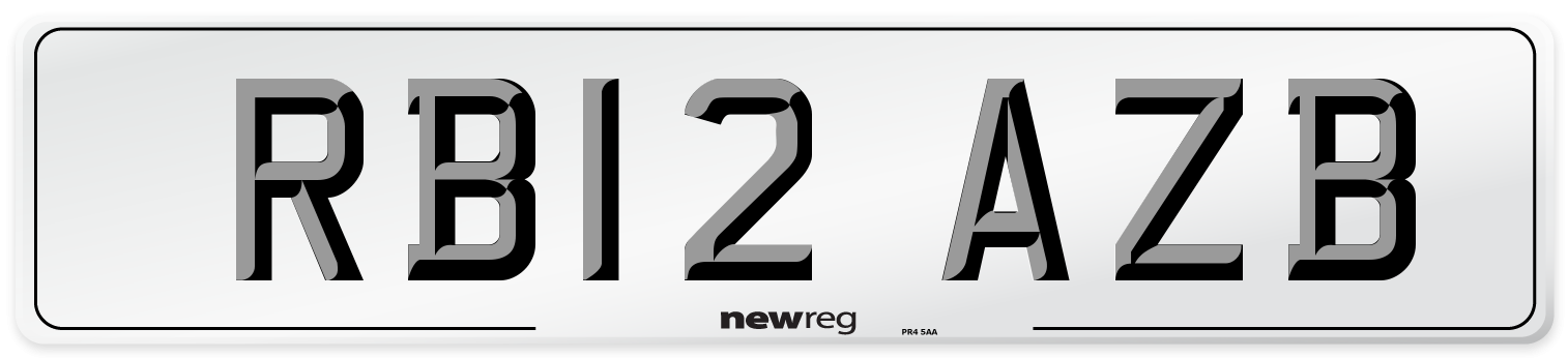 RB12 AZB Number Plate from New Reg